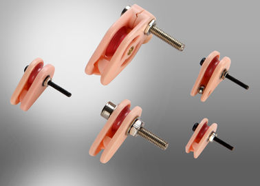 Bearing Coil Winding Caged Ceramic Pulley , Pink / Red Coil Winding Tensioner Accessories